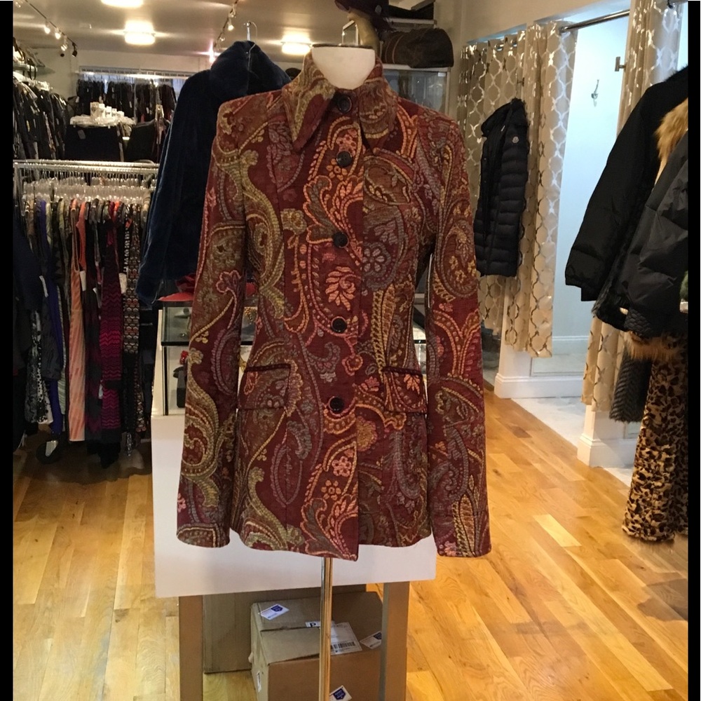 Etro short Coat Jacket Ox Blood Size 4-6